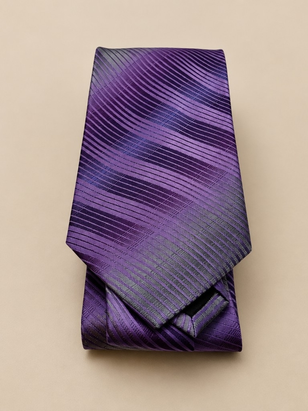 Kenneth Cole Purple Striped Pattern Men's Tie